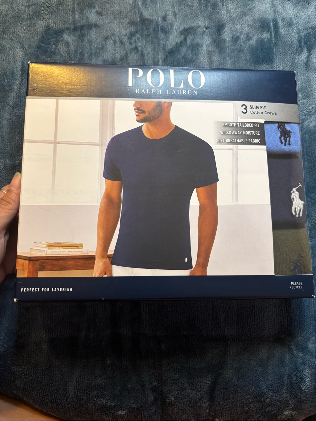 Ralph Lauren Men’s Navy Short Sleeve Crew Tee - 3 Pack
